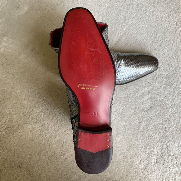 NIB JEAN-MICHEL CAZABAT ‘BOWIE’ Silver PYTHON Zip ANKLE BOOTS Size 41 EUR | 8 US - Picture 12 of 16